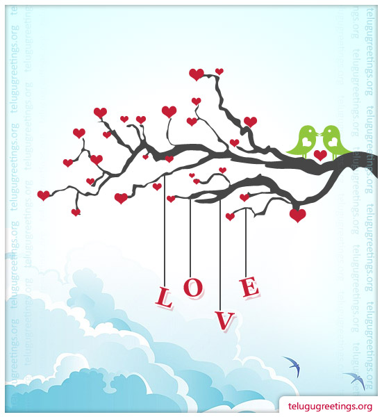 Love Romance Card 3, Send Love Romance Telugu Greeting Messages to your Sweet Heart!